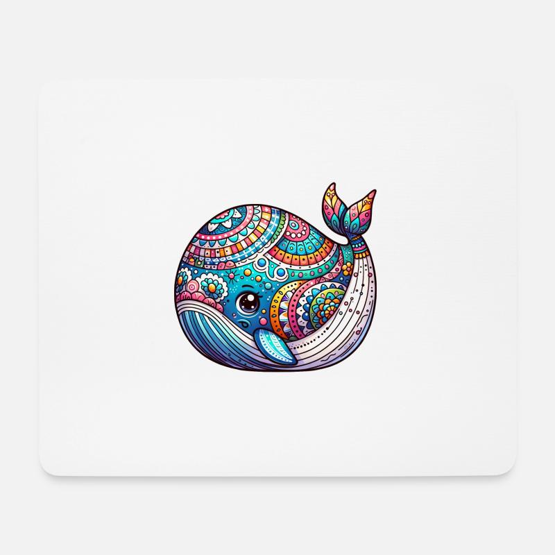Künstlerisch Bemalter Wal Schlüpft aus Osterei - Mousepad (Querformat) - Weiß