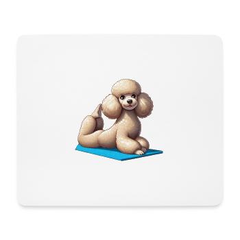 Dog Poodle Yoga Gymnastics - Mouse Pad (horizontal) - white - Front