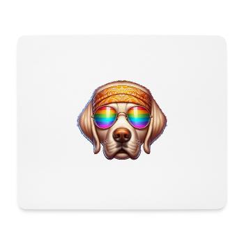 Labrador Hippie Peace Love Rainbow - Mouse Pad (horizontal) - white - Front