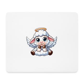 Weißes Schaf Lamm Engel mit Flügeln - Mousepad (Querformat) - Weiß - Vorne