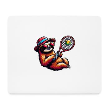 Conception de joueur de tennis paresseux drôle - Tapis de souris (format paysage) - blanc - Devant