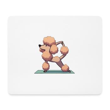 Dog Poodle Yoga Gymnastics - Mouse Pad (horizontal) - white - Front