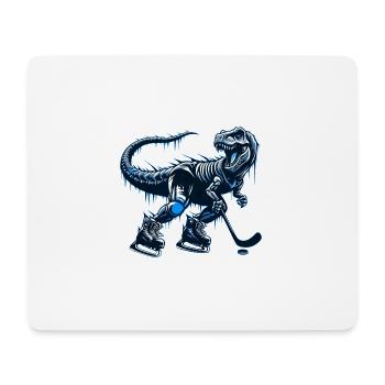 Dino T-Rex Eishockey Spieler Hockey - Mousepad (Querformat) - Weiß - Vorne
