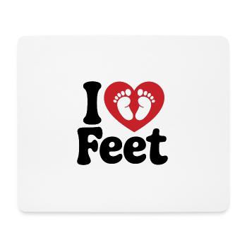 J’aime les pieds – Motif amusant de soins des pieds - Tapis de souris (format paysage) - blanc - Devant