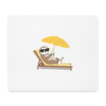 Sloth with sunglasses and cocktail - Mouse Pad (horizontal) - white - Front