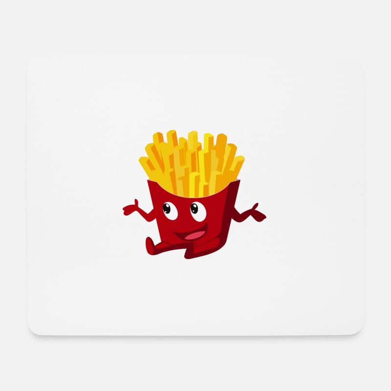 Pommes Gesicht Geschenk - Mousepad (Querformat) - Weiß