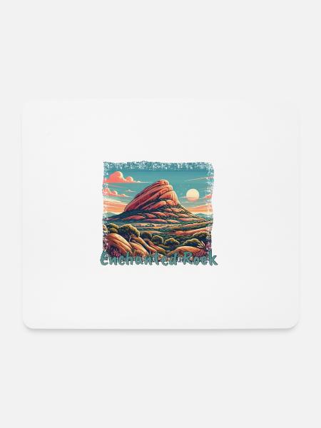 Verzauberter Felsen Texas Grunge Berge - Mousepad (Querformat) - Weiß