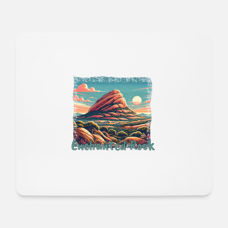 Verzauberter Felsen Texas Grunge Berge - Mousepad (Querformat) - Weiß