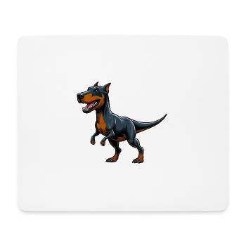 T-Rex Doberman Mix Fabulous Animal - Tapis de souris (format paysage) - blanc - Devant