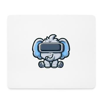 Elefant VR Virtual Reality Gamer Zocker Süß - Mousepad (Querformat) - Weiß - Vorne