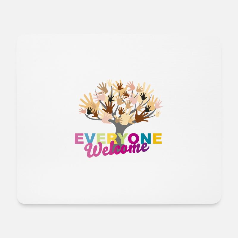 Everyone Welcome - Mousepad (Querformat) - Weiß