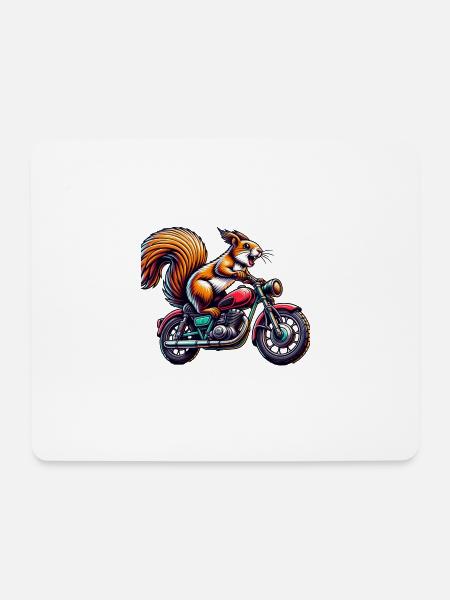 Motorrad Bike Eichhörnchen Nüsse Tierliebhaber - Mousepad (Querformat) - Weiß