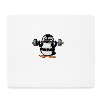 Penguin Weightlifting Dumbbell Fitness - Mouse Pad (horizontal) - white - Front