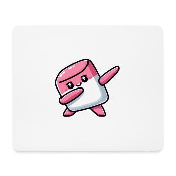 Dessin animé mignon de tamponnage de guimauve - Tapis de souris (format paysage) - blanc - Devant