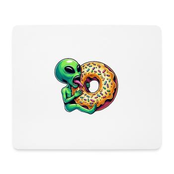 Außerirdischer UFO Donut Bäcker Gebäck lustig - Mousepad (Querformat) - Weiß - Vorne