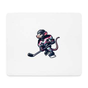 Joueur de hockey sur glace Mouse Rat Club de hockey sur glace - Tapis de souris (format paysage) - blanc - Devant