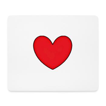 Cœur rouge cœurs rouges cadeau de la Saint-Valentin - Tapis de souris (format paysage) - blanc - Devant