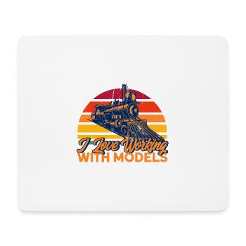 Model Railway Trains Train Ride Gift - Mouse Pad (horizontal) - white - Front