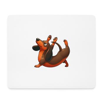 Dachshund Yoga Exercises & Gymnastics Stretching - Mouse Pad (horizontal) - white - Front
