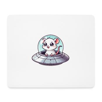 Rat and Mouse UFO Abduction - Mouse Pad (horizontal) - white - Front