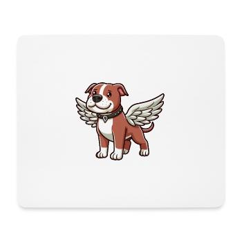 Hund Pitbull Süß Engel Flügel - Mousepad (Querformat) - Weiß - Vorne