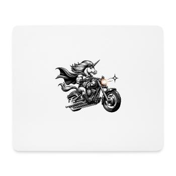 Motorbike Riding Unicorn Hero - Mouse Pad (horizontal) - white - Front