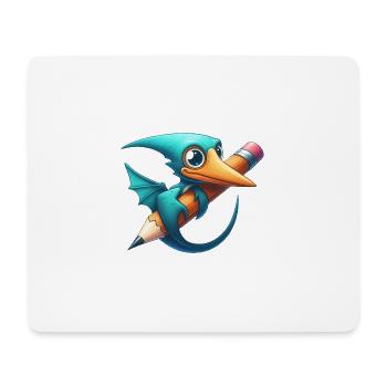 Pterodactyl Pencil Kawaii Pterosaur Dino - Mouse Pad (horizontal) - white - Front
