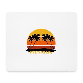Noir Jaune Orange Rouge Paradise Design - Tapis de souris (format paysage) - blanc - Devant