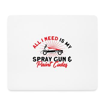 Fahrzeuglackierer Spritzpistole & Farbcodes Gesche - Mousepad (Querformat) - Weiß - Vorne