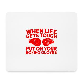 Zieh deine Boxhandschuhe an Boxen Geschenk - Mousepad (Querformat) - Weiß - Vorne