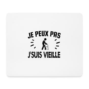 je peux pas je suis vieille - Tapis de souris (format paysage) - blanc - Devant