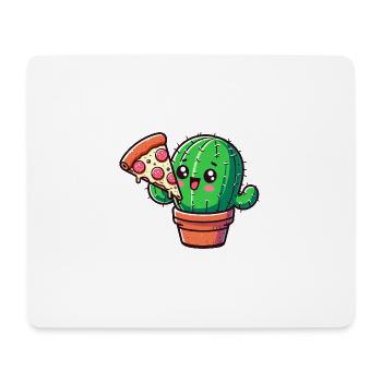 Niedlicher Kaktus Pizza Comic - Mousepad (Querformat) - Weiß - Vorne