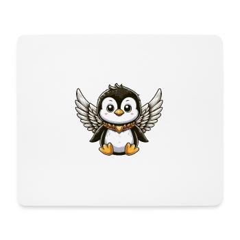 Conception de bande dessinée mignon pingouin ange - Tapis de souris (format paysage) - blanc - Devant