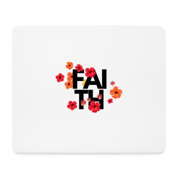 Rote Blumenköpfe Faith Design - Mousepad (Querformat) - Weiß - Vorne