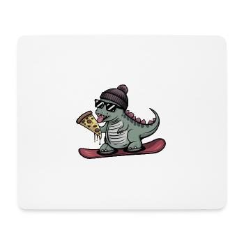 Dino Trex Dinosaur Snowboard Snowboarder - Tapis de souris (format paysage) - blanc - Devant