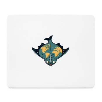 Flunder als Flache Erde Lustig - Mousepad (Querformat) - Weiß - Vorne