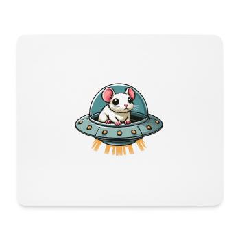 Mouse Rat UFO Alien Abduction Science Fiction - Mouse Pad (horizontal) - white - Front