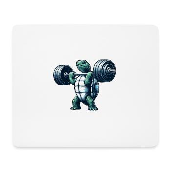 Strong Turtle Weightlifting Workout Strength - Mouse Pad (horizontal) - white - Front