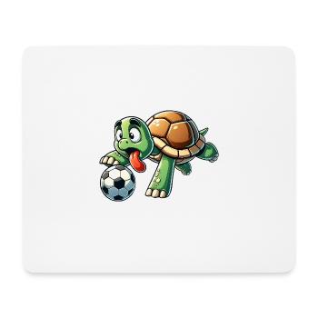 Funny Soccer Playing Turtle - Mouse Pad (horizontal) - white - Front