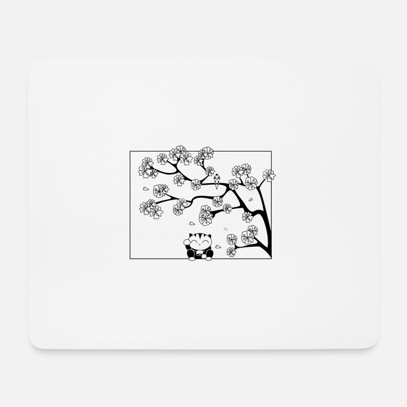 japan - katze-e - Mousepad (Querformat) - Weiß