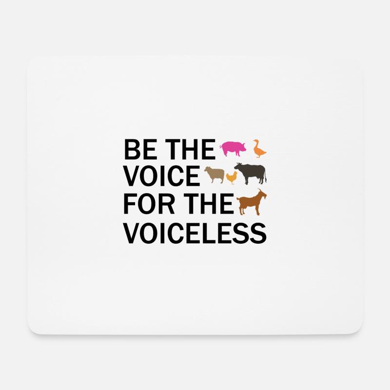 Be the voice for the voiceless Vegan - Mousepad (Querformat) - Weiß