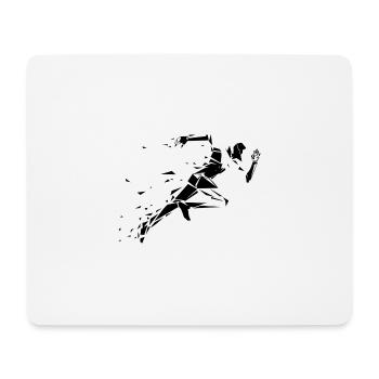 rennender Mann schwarz und weiß - Mousepad (Querformat) - Weiß - Vorne