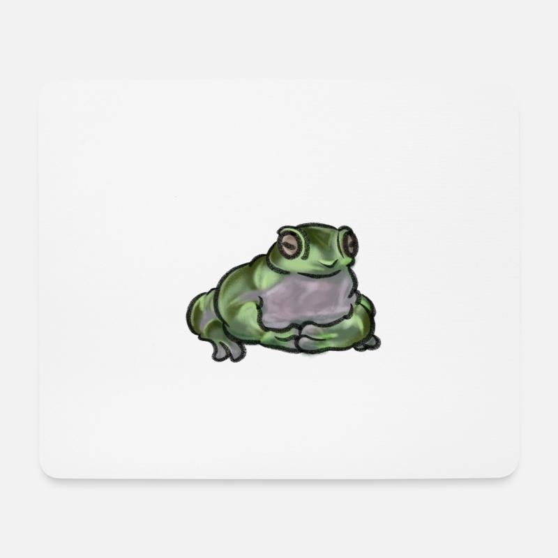 Cute Sitting Frog - Mousepad (Querformat) - Weiß