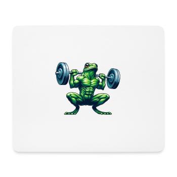 Muscular Frog Weightlifter Fitness - Mouse Pad (horizontal) - white - Front