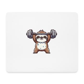 Entraînement d’haltères Sloth Fitness - Tapis de souris (format paysage) - blanc - Devant