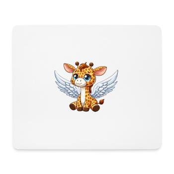 Girafe avec des ailes comme un ange - Tapis de souris (format paysage) - blanc - Devant