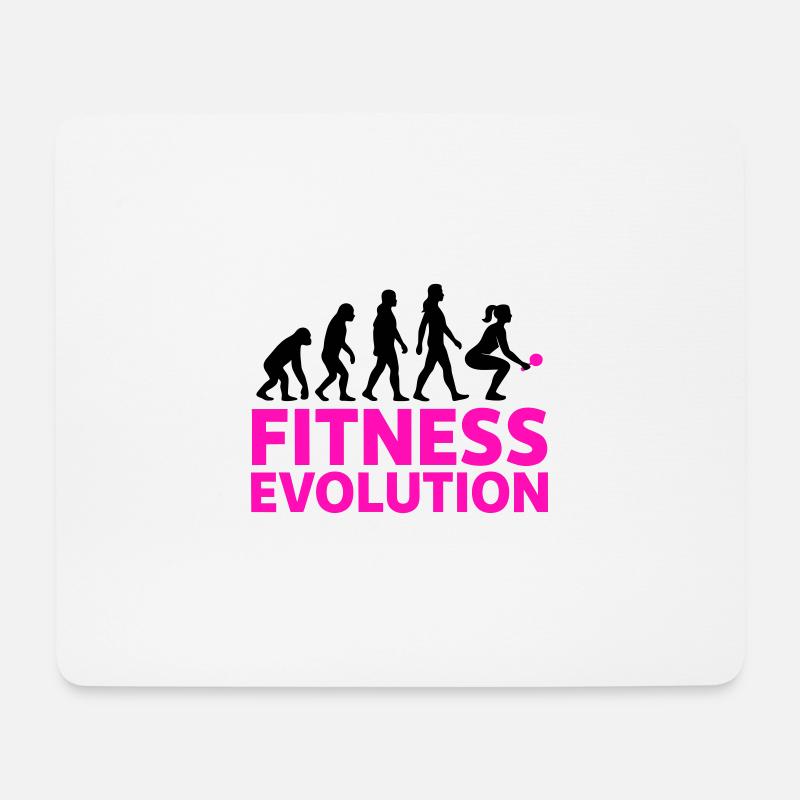Fitness Evolution Femme Cadeau Cool - Tapis de souris (format paysage) - blanc