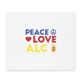Peace Love Alcohol Geschenk - Mousepad (Querformat) - Weiß - Vorne