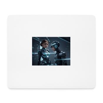 Synthese der Technologie-Zukunft - Mousepad (Querformat) - Weiß - Vorne