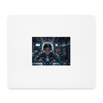 Synthese der Technologie-Zukunft - Mousepad (Querformat) - Weiß - Vorne